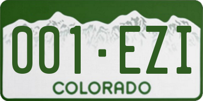 CO license plate 001EZI