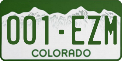 CO license plate 001EZM