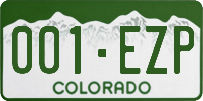 CO license plate 001EZP