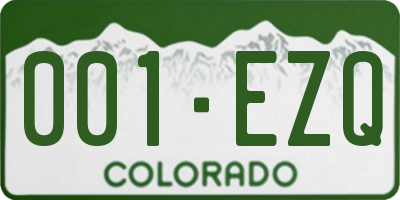 CO license plate 001EZQ