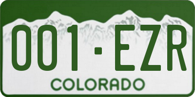 CO license plate 001EZR