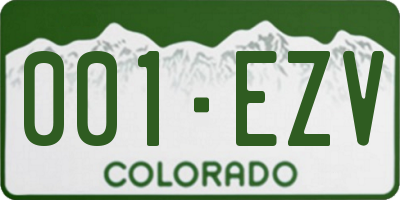 CO license plate 001EZV