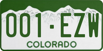 CO license plate 001EZW