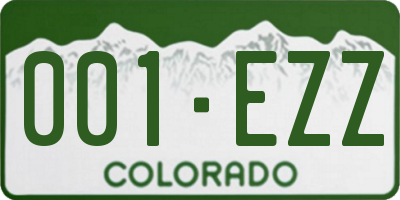 CO license plate 001EZZ