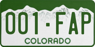 CO license plate 001FAP