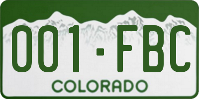 CO license plate 001FBC