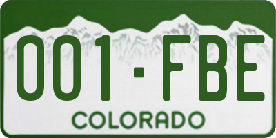 CO license plate 001FBE