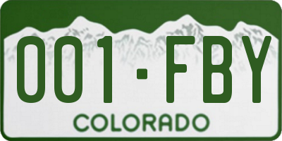 CO license plate 001FBY
