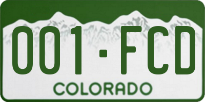 CO license plate 001FCD