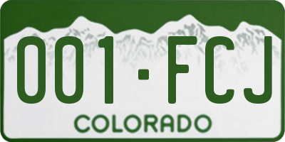 CO license plate 001FCJ