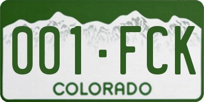 CO license plate 001FCK