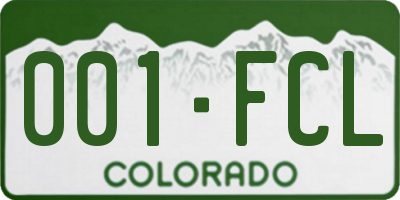 CO license plate 001FCL