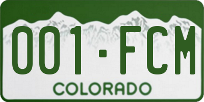 CO license plate 001FCM