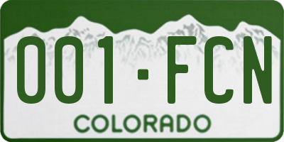 CO license plate 001FCN