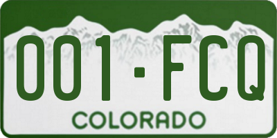 CO license plate 001FCQ