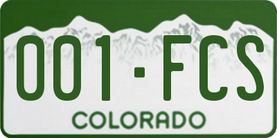 CO license plate 001FCS