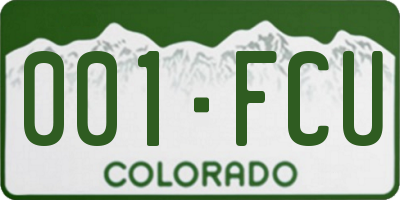 CO license plate 001FCU