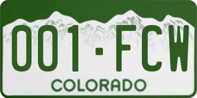 CO license plate 001FCW