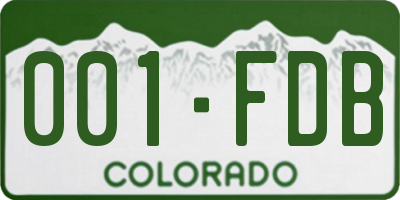 CO license plate 001FDB