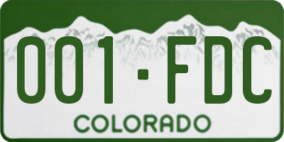 CO license plate 001FDC
