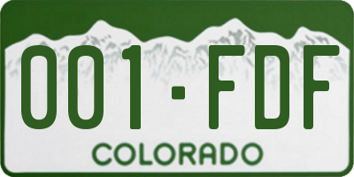 CO license plate 001FDF