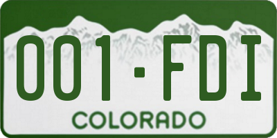 CO license plate 001FDI