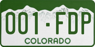 CO license plate 001FDP