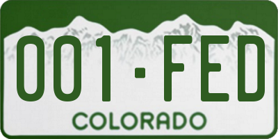 CO license plate 001FED