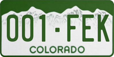 CO license plate 001FEK