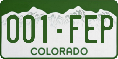 CO license plate 001FEP