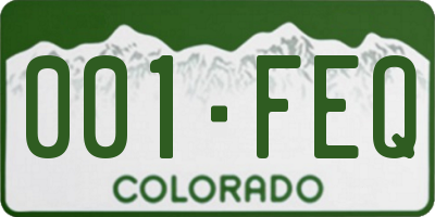 CO license plate 001FEQ