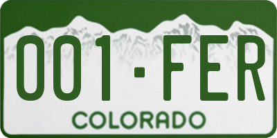 CO license plate 001FER