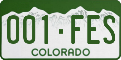 CO license plate 001FES