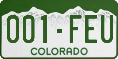 CO license plate 001FEU