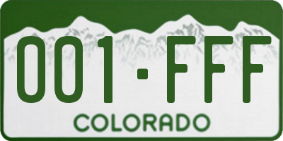 CO license plate 001FFF