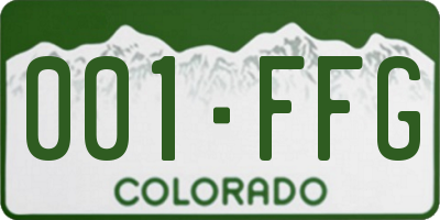 CO license plate 001FFG