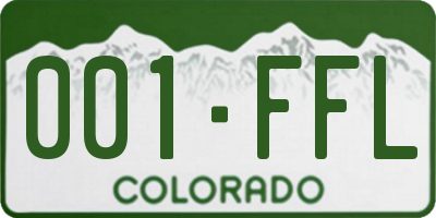 CO license plate 001FFL