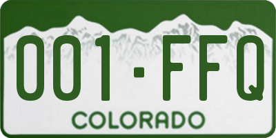 CO license plate 001FFQ