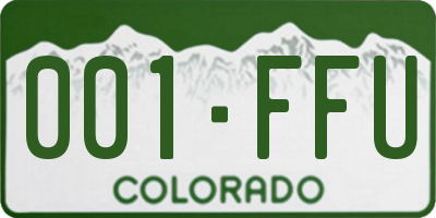 CO license plate 001FFU