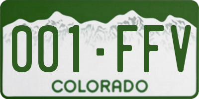 CO license plate 001FFV