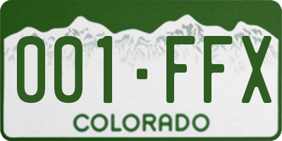 CO license plate 001FFX