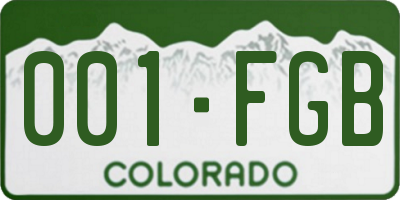 CO license plate 001FGB