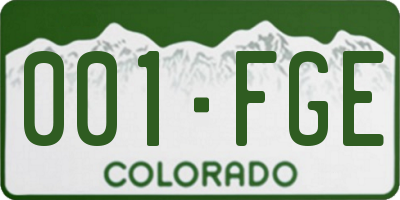 CO license plate 001FGE