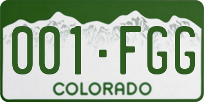 CO license plate 001FGG