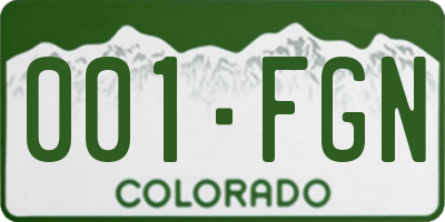 CO license plate 001FGN