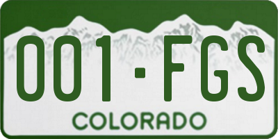 CO license plate 001FGS