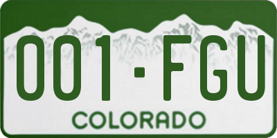 CO license plate 001FGU