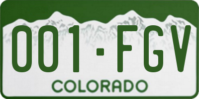 CO license plate 001FGV