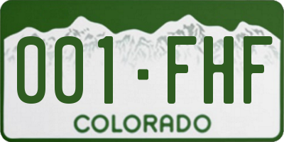 CO license plate 001FHF