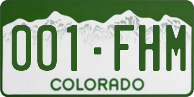 CO license plate 001FHM